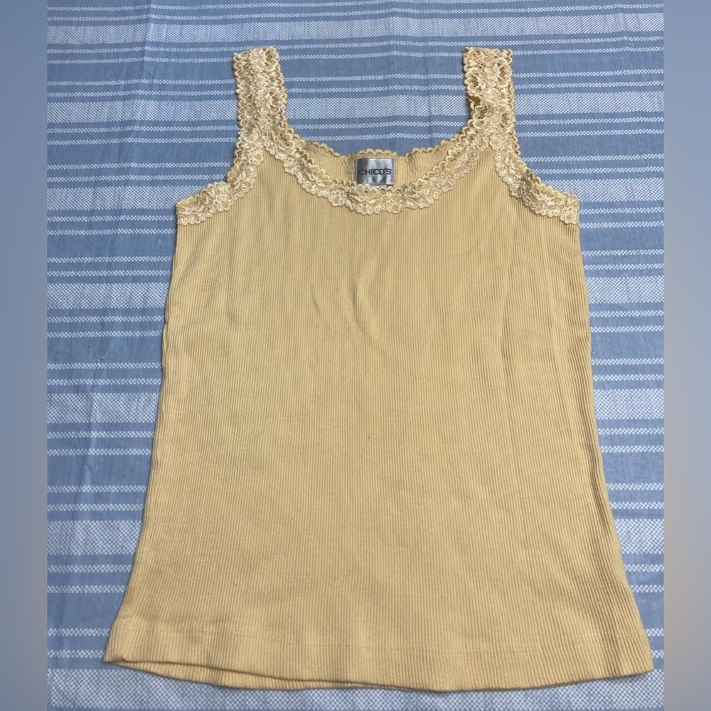 💛TODAY***$10***Chico’s butter yellow tank top.